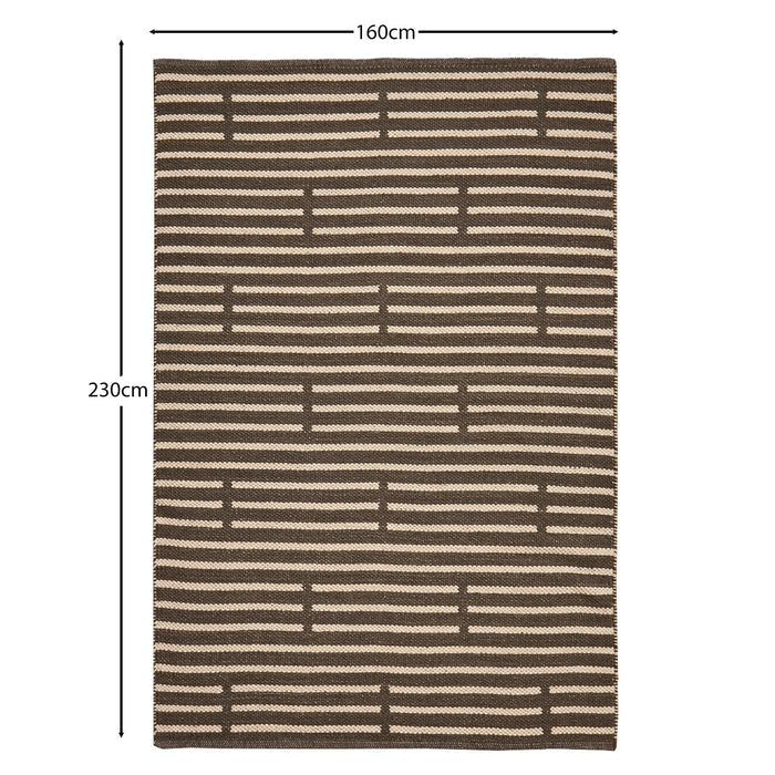 Rushall Wool and Cotton Rug - Gunmetal Grey - 160 x 230cm