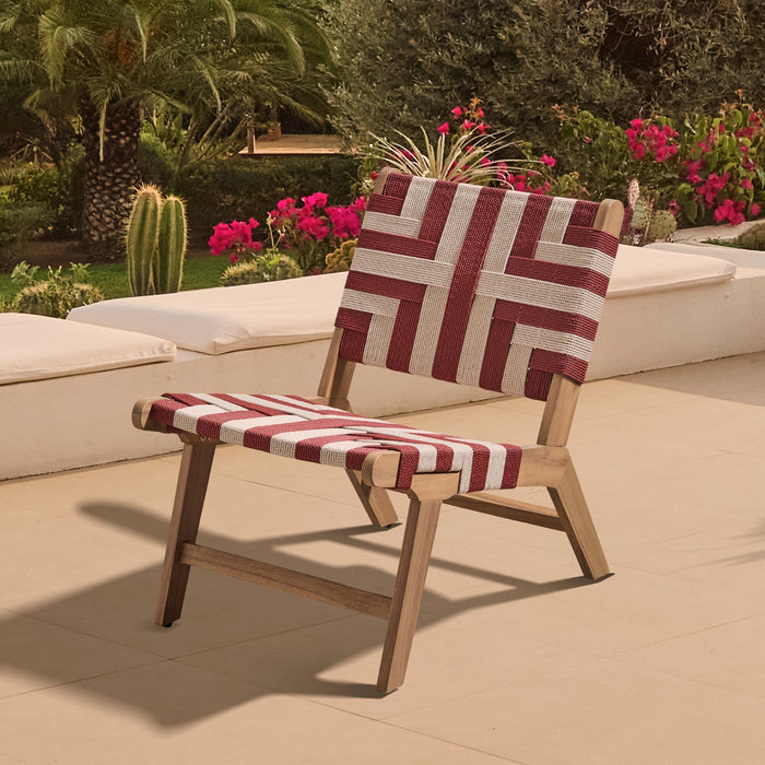 Saffron White Acacia Occasional Chair - Beige/Paprika Rope - Laura James