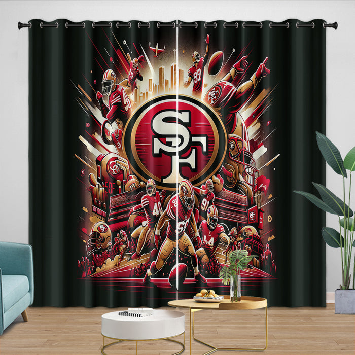 San Francisco 49ers Curtains Blackout Window Drapes Kids Room Decoration
