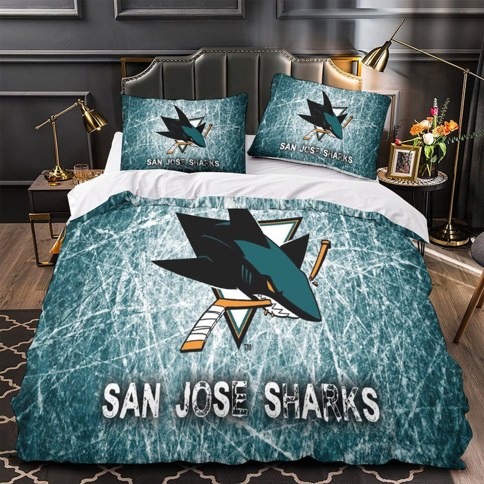 San Jose Sharks Bedding Set Quilt Duvet Cover Without Filler
