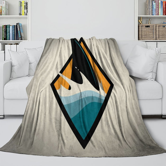 San Jose Sharks Blanket Flannel Throw Kids Room Decoration