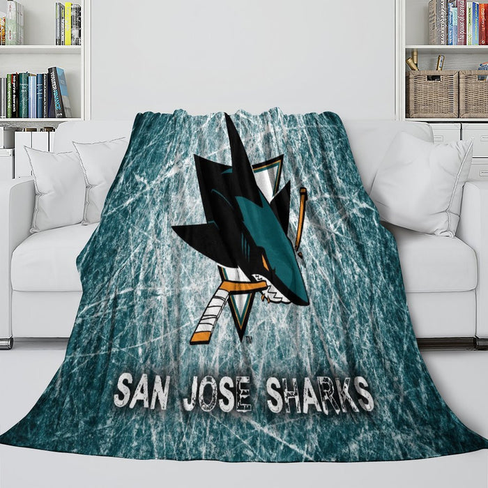 San Jose Sharks Blanket Flannel Throw Kids Room Decoration
