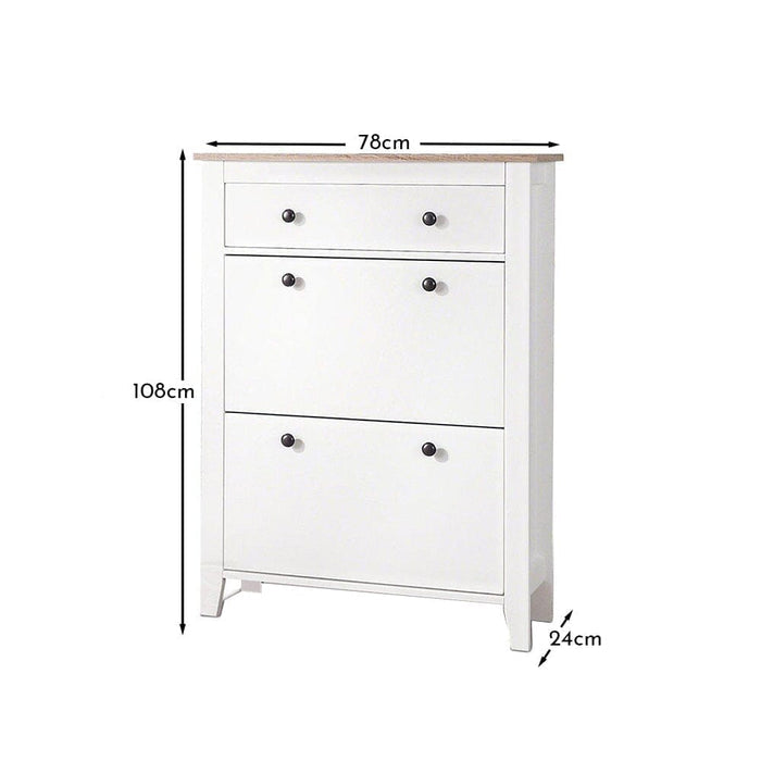 Shoe Cabinet Wooden Storage Cupboard -Laura James