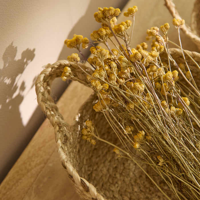 Satara 26x35cm Oval Jute Basket - Whitewash - Laura James