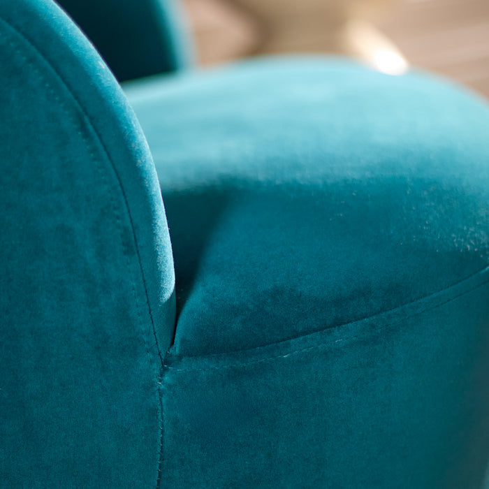 Sawyer 68cm Swivel Armchair - Deep Teal - Laura James