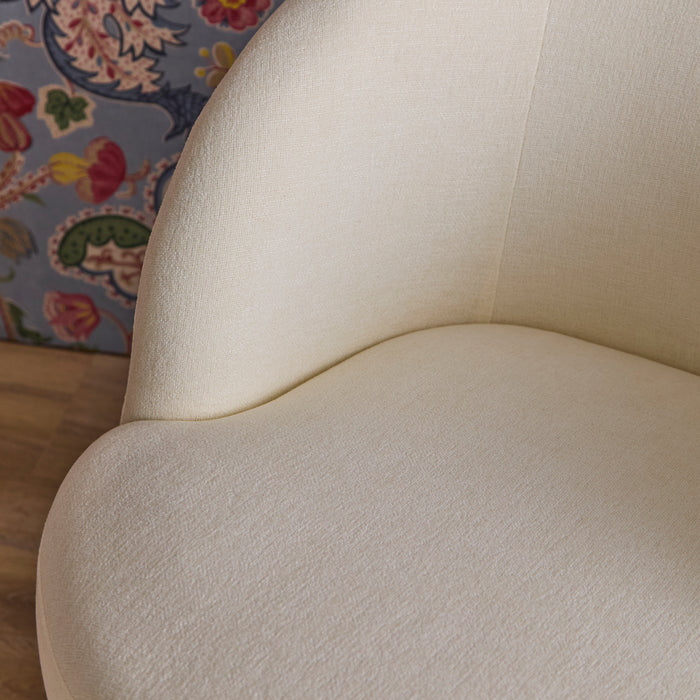 Sawyer 68cm Swivel Armchair - Oyster White - Laura James