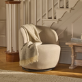 Sawyer 68cm Swivel Armchair - Soft Beige - Laura James