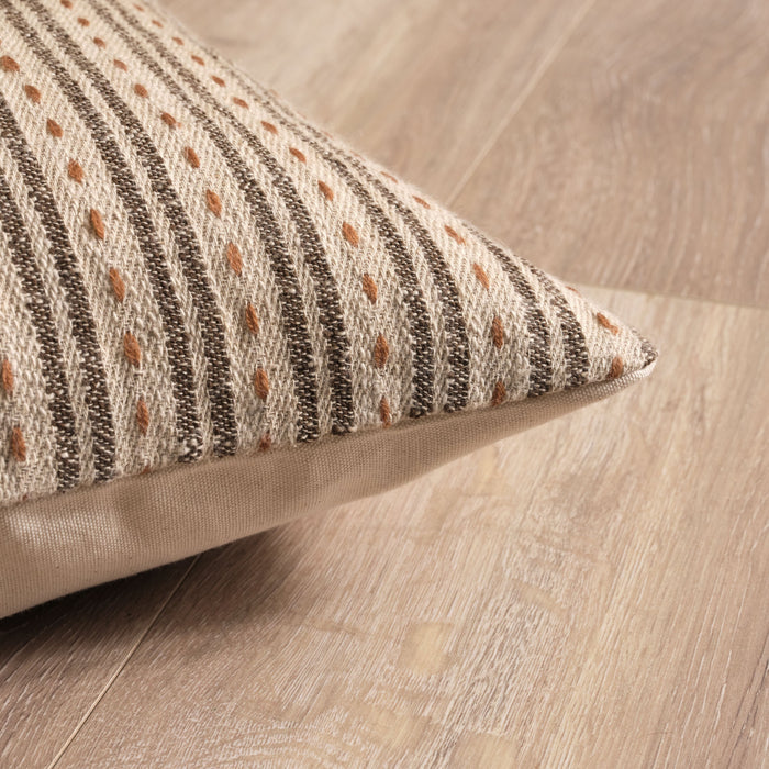 Seaton 57x57cm Cushion Cover - Natural and Mustard - Laura James
