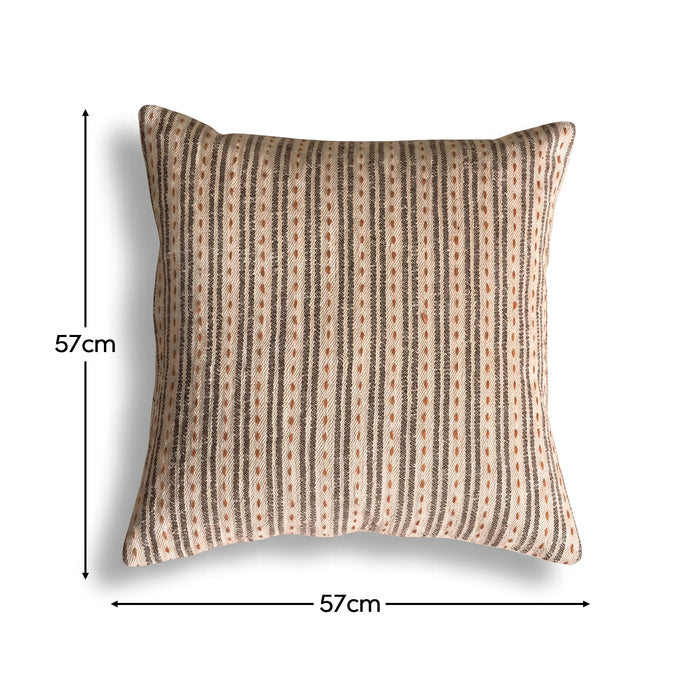 Seaton 57x57cm Cushion Cover - Natural and Mustard - Laura James