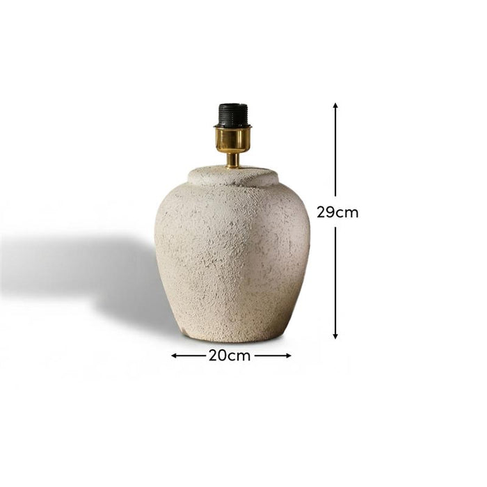 Selham 30cm Ceramic Lamp Base - Rustic White - Laura James
