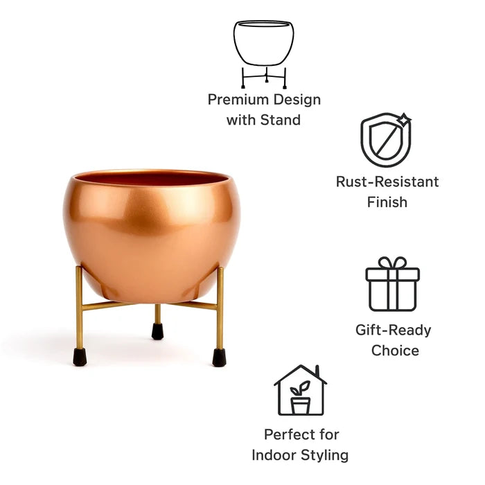 Seraphine Pot with Stand Metal Planter Urban Plant