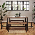 Sheffield dining table set – 6 seater – 2 benches – 2 stools - Laura James