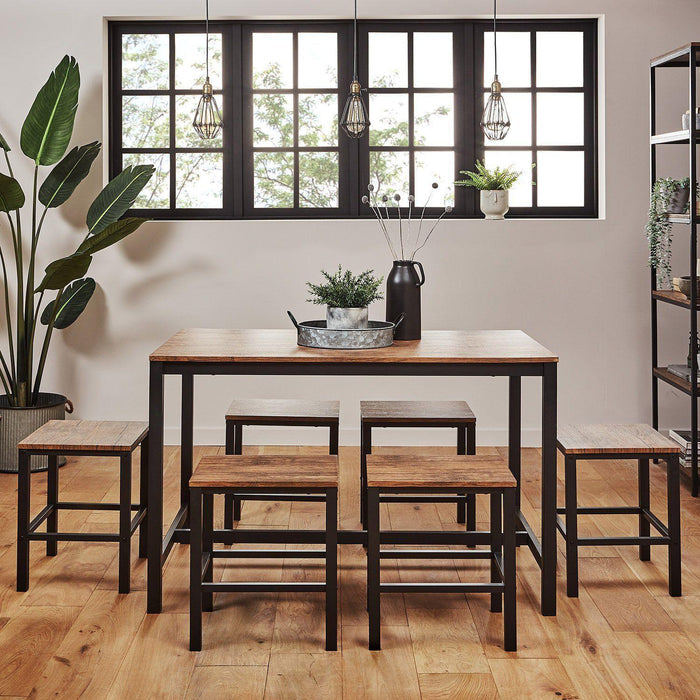 Sheffield dining table set – 6 seater – 6 stools - Laura James