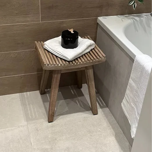 Shiro Wooden Stool - 40cm - Laura James