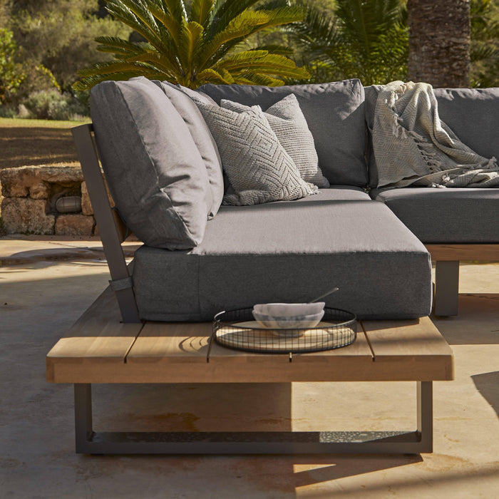Shiva Corner Sofa Cushion Covers - Graphite Grey - Laura James