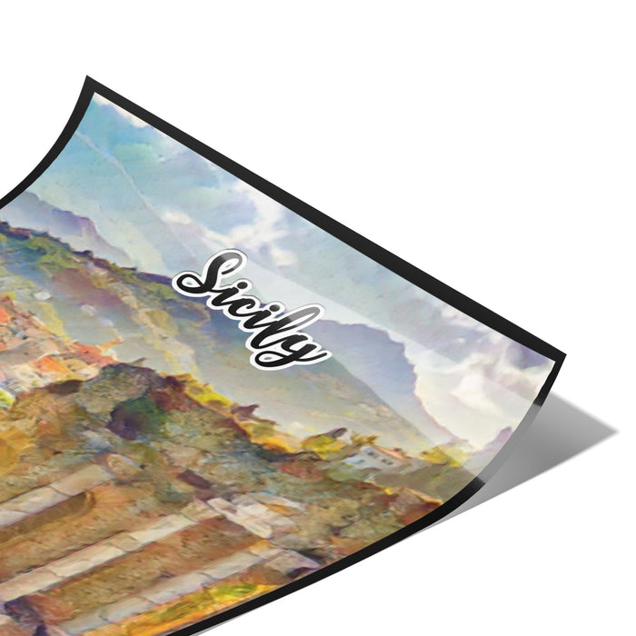 Sicily Italy Art Poster Painting 11" x 14"