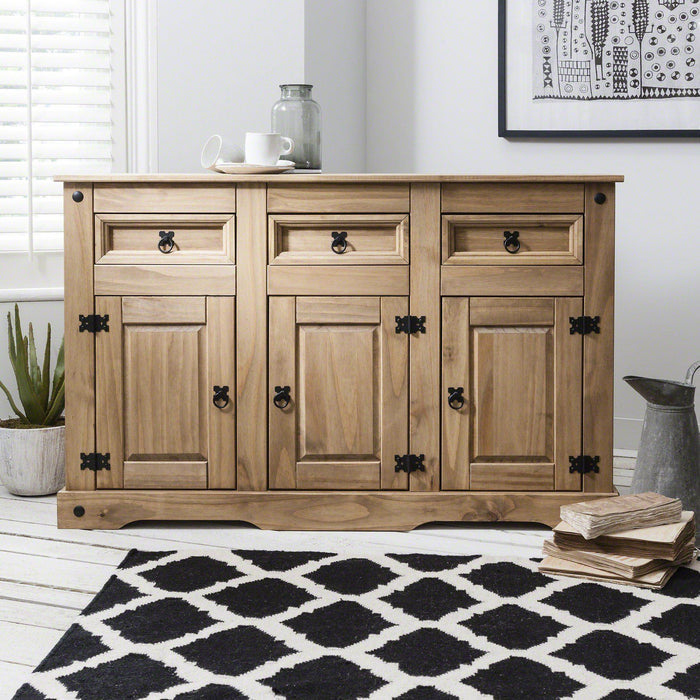 Sideboard - 3 Drawers 3 Doors - Solid Wood - Laura James