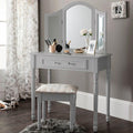 Sienna Dressing Table, Stool & Mirror Set - Grey Painted - In Stock Date - 2nd June 2020 - Laura James
