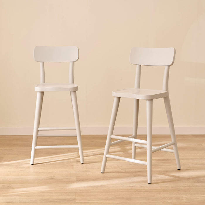 Silvester Pewter Grey Bar Stool with Backrest - Laura James