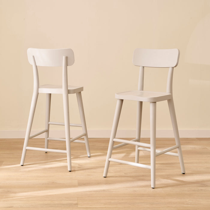 Silvester Pewter Grey Bar Stool with Backrest - Laura James
