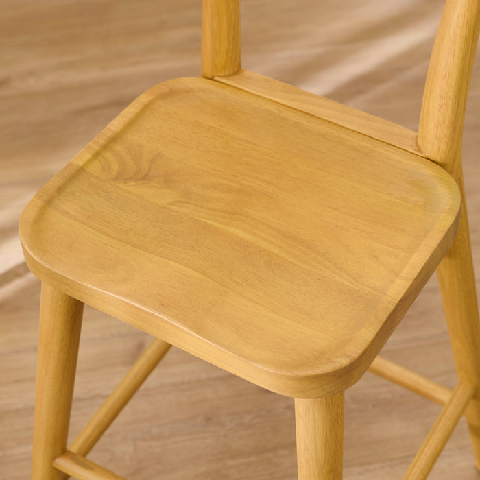 Silvester Pale Oak Bar Stool with Backrest - Laura James