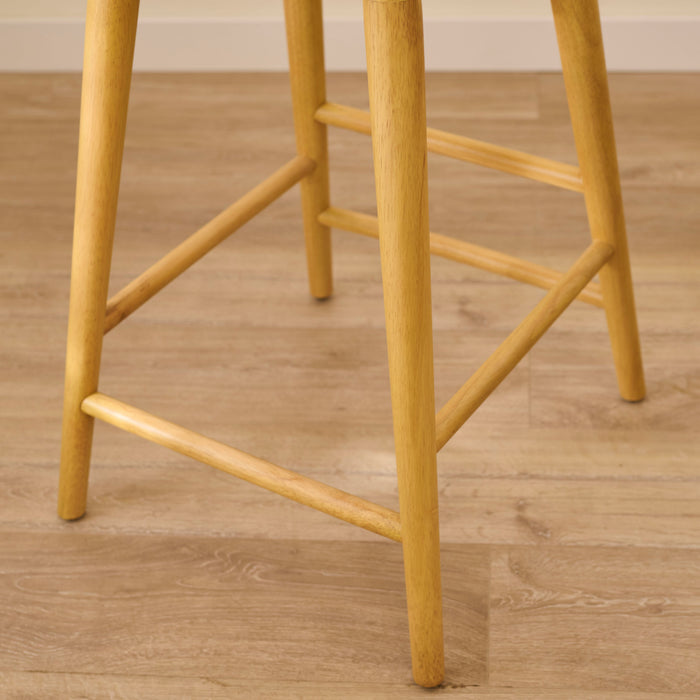 Silvester Pale Oak Bar Stool with Backrest - Laura James