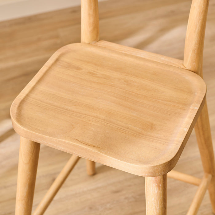 Silvester Whitewash Oak Bar Stool with Backrest - Laura James
