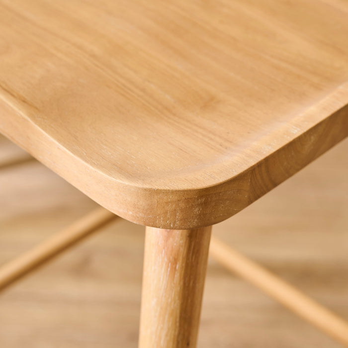 Silvester Whitewash Oak Bar Stool with Backrest - Laura James