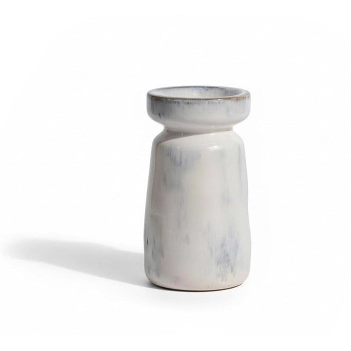 Sintra Ceramic 22.5cm Candle Holder - Cornflower Reactive Glaze - Laura James
