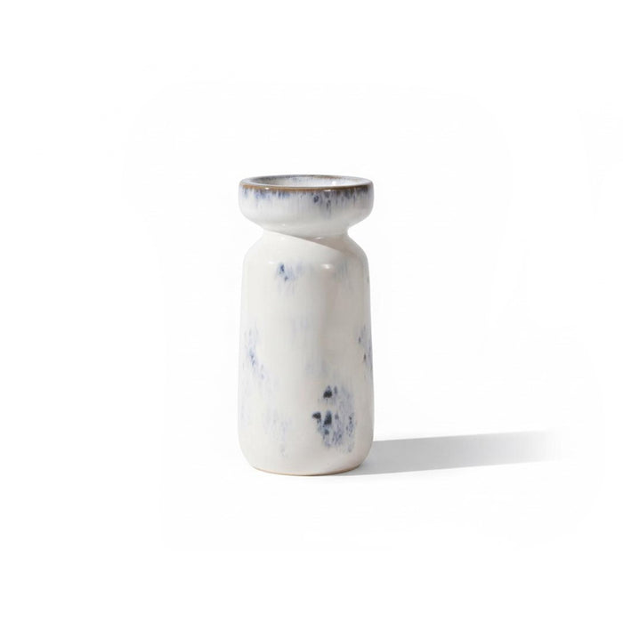 Sintra Ceramic 26.5cm Candle Holder - Cornflower Reactive Glaze - Laura James