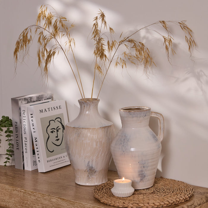 Sintra Ceramic 27.5cm Vase - Cornflower Reactive Glaze - Laura James
