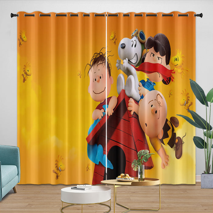 Snoopy Curtains Blackout Window Drapes Room Decoration