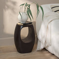 Sohan 32cm Side Table - Lava Black Concrete - Laura James
