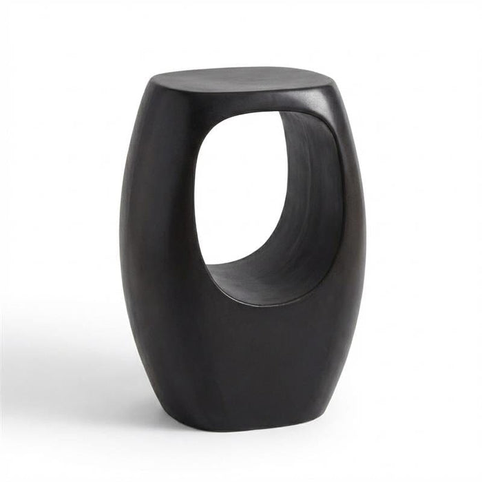 Sohan Garden Concrete Garden Side Table - Lava Black - Laura James