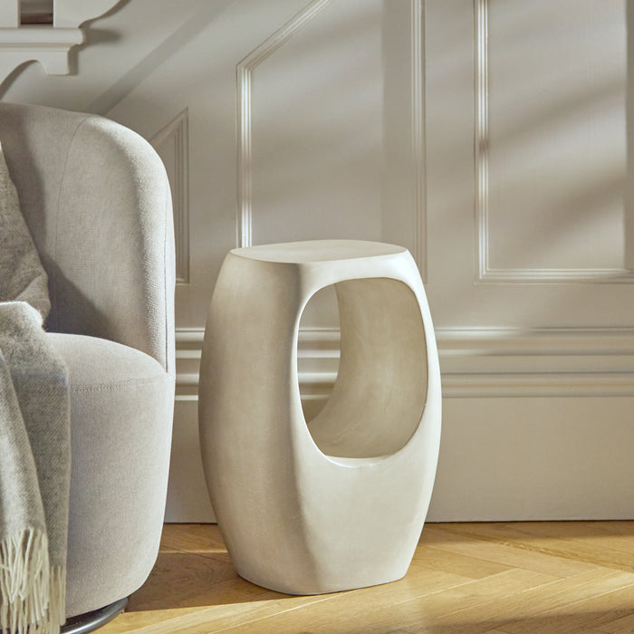 Sohan 32cm Side Table - Sand Concrete - Laura James