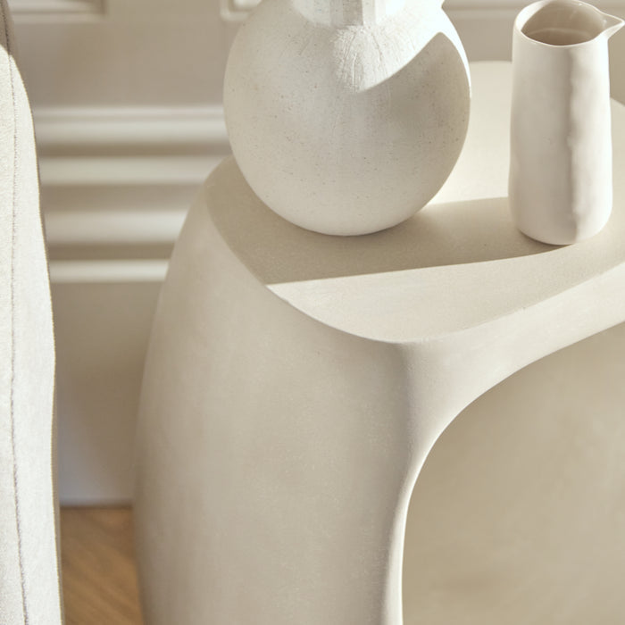 Sohan 32cm Side Table - Sand Concrete - Laura James