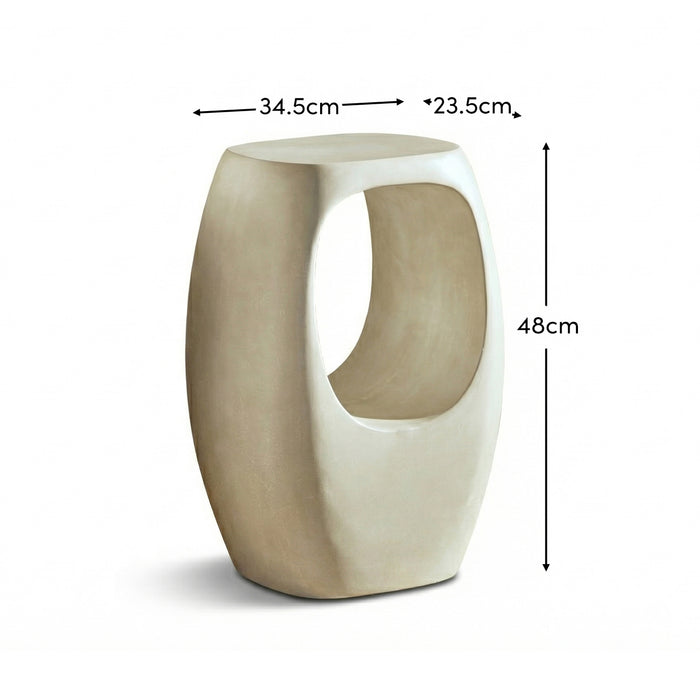 Sohan 32cm Side Table - Sand Concrete - Laura James