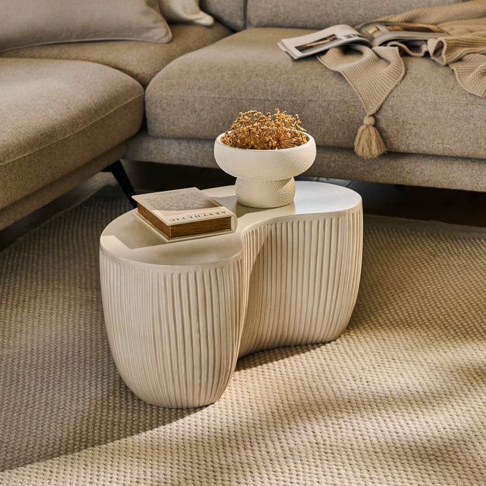 Sohan 61cm Kidney Coffee Table - Sand - Laura James