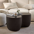 Sohan 84cm Kidney Concrete Coffee Table - Lava Black - Laura James