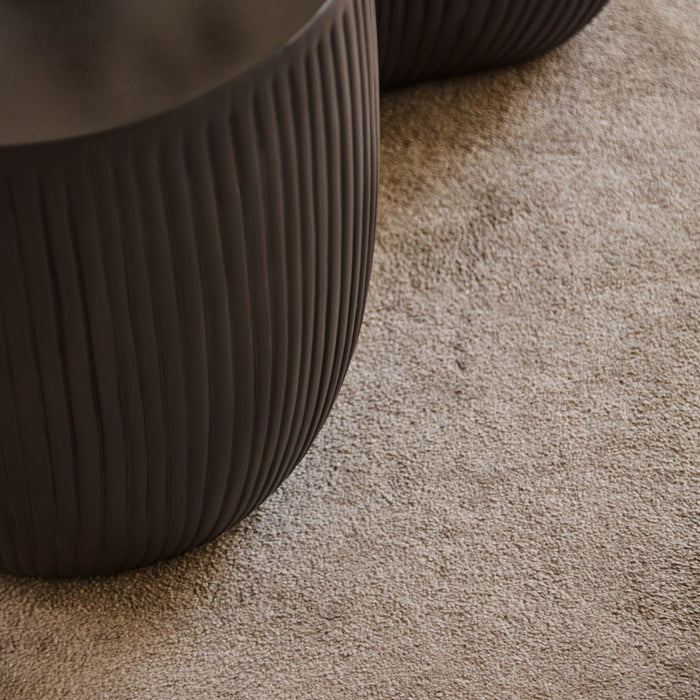 Sohan 84cm Kidney Concrete Coffee Table - Lava Black - Laura James