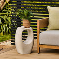 Sohan Concrete Garden Side Table - Sand