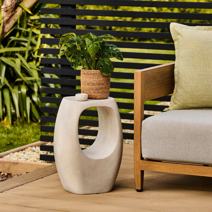 Sohan Concrete Garden Side Table - Sand