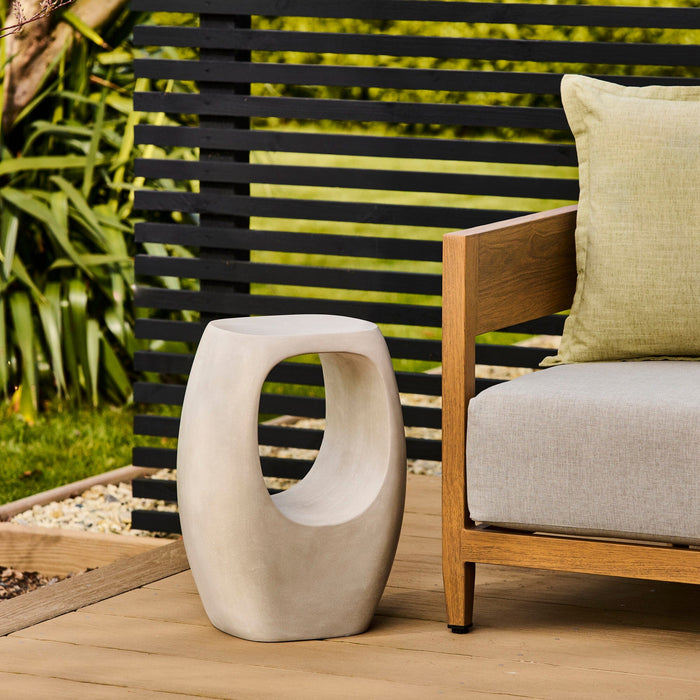 Sohan Concrete Garden Side Table - Sand