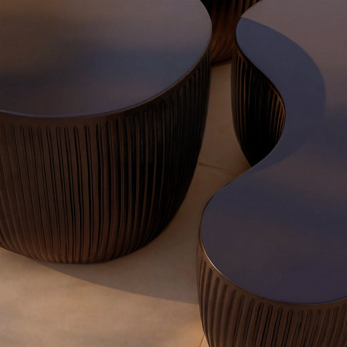 Sohan Kidney Garden Coffee Table - Lava Black - 84cm - Laura James