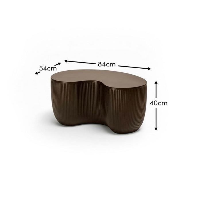 Sohan Kidney Garden Coffee Table - Lava Black - 84cm