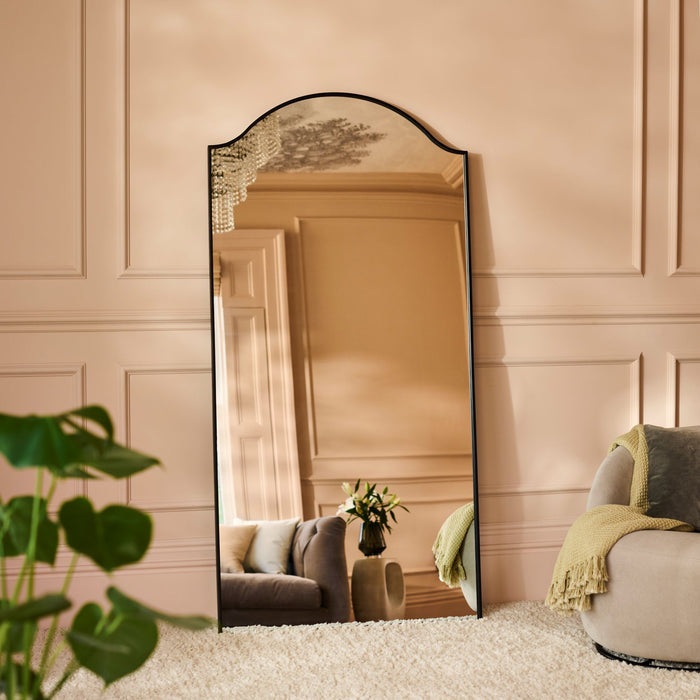 Soho 180x90cm Metal Mirror - Black - Laura James