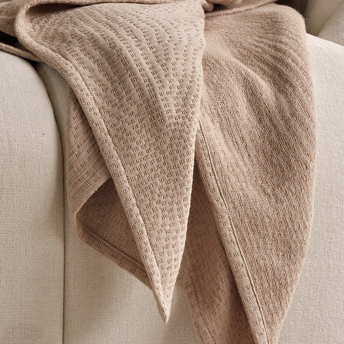 Soldon 200x220cm Cotton Throw - Driftwood - Laura James
