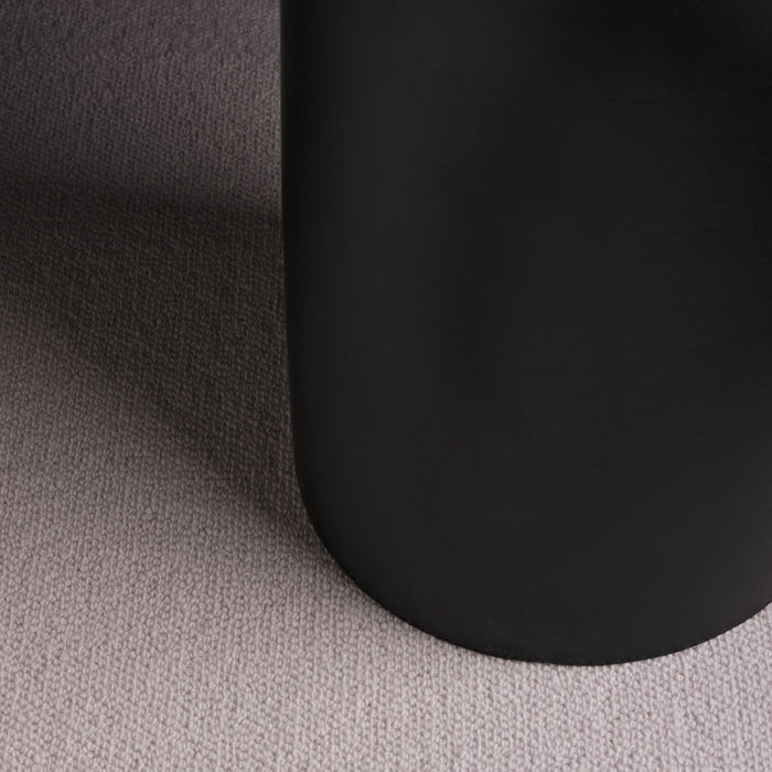 Sorrell Jet Black Mango Wood & White Marble Round Side Table - Laura James