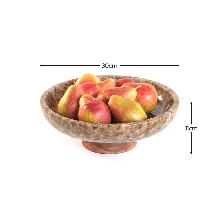 Spello 30cm Bowl - Beige Marble - Laura James