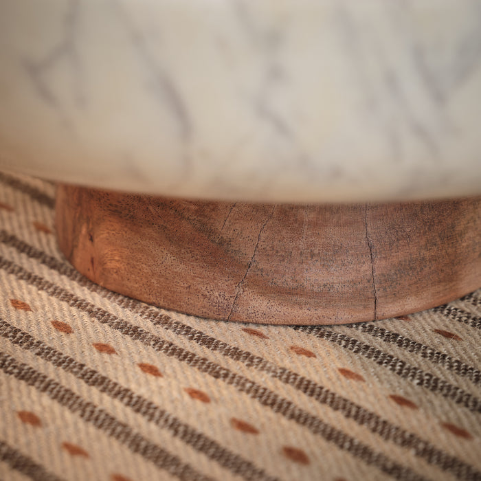 Spello 30cm Bowl - White Marble - Laura James